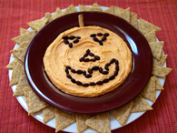 Jack o lantern hummus