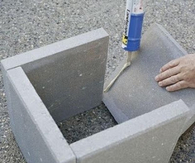 Stone paver to stone planters