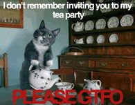 I don't remember inviting you to my tea party!