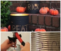 DIY Halloween Tin Can Luminaries 