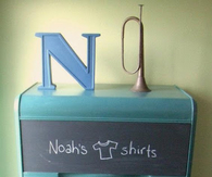 Chalkboard shelves