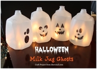 Halloween milk jug ghosts