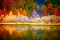 The Colors of Fall Reflected in the Lake