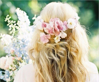 Pretty flowers in her hair