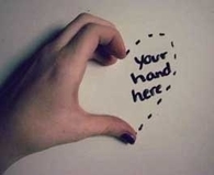 your hand here
