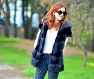 Faux Fur Vest with Polka Dot Leggings & Short Boots