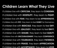 Children learn what they live