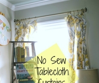 No sew tablecloth curtains
