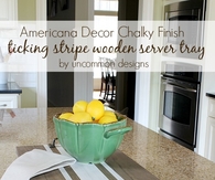 DIY Ticking Stripe Wooden Server Tray