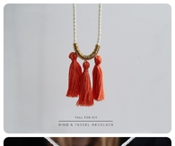 DIY Ring and tassel necklace