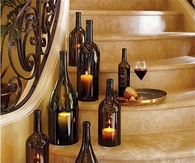 Cut Bottom off Glass Bottle-Set on too of Candle