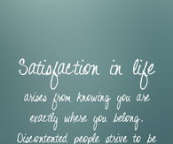 Satisfaction in life