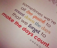 make the days count