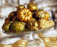Gold Painted Mini Pumpkins & Gourds 