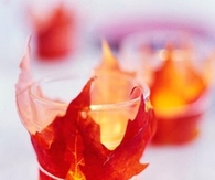 Wrap Leaves Around Votive Candle & Tie with String