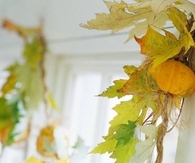 Garland made with Mini Pumpkins and Leaves