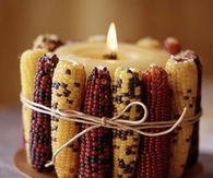 Indian Corn Around Candle