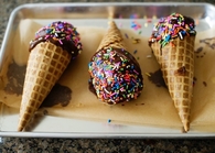 Sprinkled ice cream cones