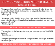 Who to MArry