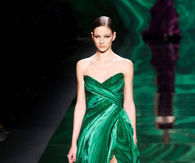 Strapless Green Evening Gown