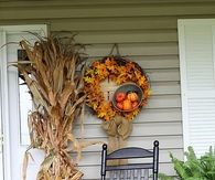 Fall harvest porch decor