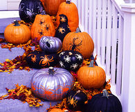 Spider pumpkin decoration