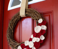 Felt Flower Fall Wreath