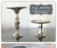 Faux Mercury Glass Pedestals
