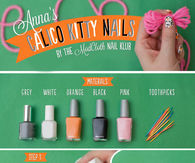 DIY Calico Kitty Nails