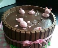 Cute Pigs in Mud Cake