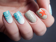 Beachy and beach summer nails