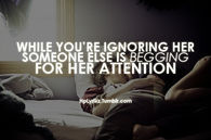 Someone else is begging for her attention
