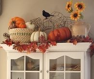 Cute Hutch Decorated for Fall