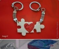DIY Lover Puzzle Key Chain