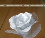 DIY Modular White Ribbon Rose