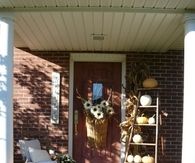 Front Porch with Ladder for Fall Decorations