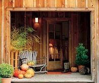 Rustic Front Porch in Fall