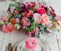 Beautiful Table Setting with Pink Roses