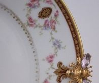 Antique China Plate with Gold Edging