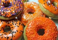 Sprinkled halloween donuts