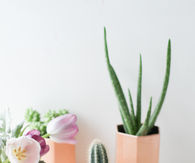 Geometric Faux Metal Planters 