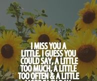 I miss you