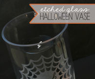 Etched Glass Halloween Vase