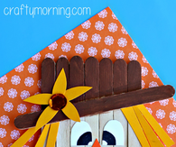 Popsicle stick scarecrow craft for kids