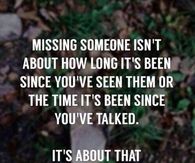 missing someone