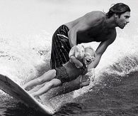 Father and Daughter Surf