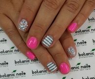 Pink and Grey Nails