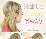 DIY Half Up Crown Braids