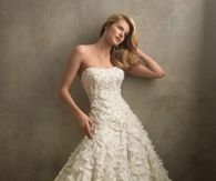 Strapless Ruffled Vintage Wedding Gown