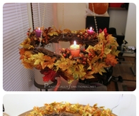 DIY Autumn Wreath Chandeleir
